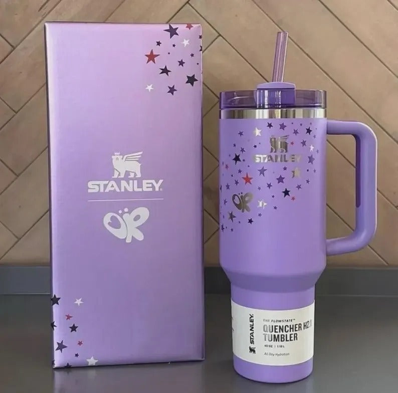 Olivia Rodrigo x Stanley Quencher H2.0 FlowState™ 40 OZ Tumbler – Limited Edition Purple Star Design | Brand New