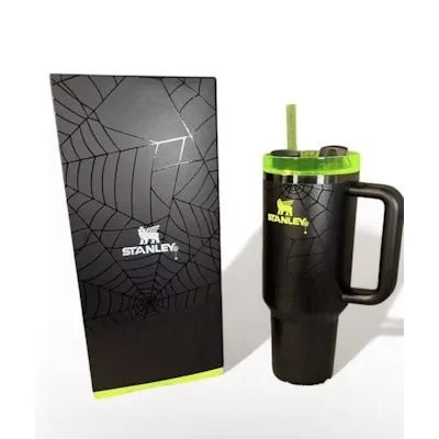 Stanley Halloween Web Glow Quencher H2.0 FlowState™ 40oz Tumbler – Limited Edition Glow in the Dark | 100% Authentic