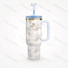 Stanley x LoveShackFancy 40 oz Tumbler Cup – Rosa Beaux Blue Holiday Quencher